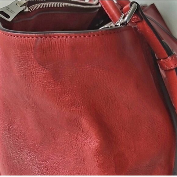 PRADA Glace Twin Pocket Red Tote Bag - Picture 15 of 16